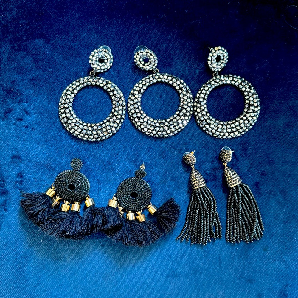 Set of Three Earrings: 2 from Baublebar & rhinestones from Laguna Beach Boutique